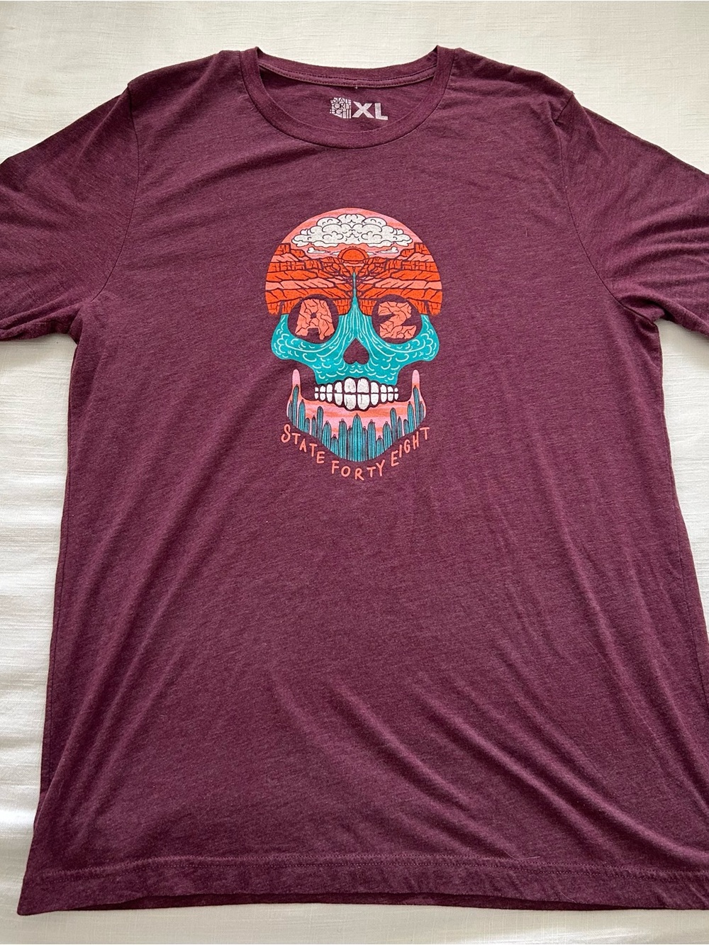 State Forty Eight Short-Sleeve Tee with Colorful Skull Graphic